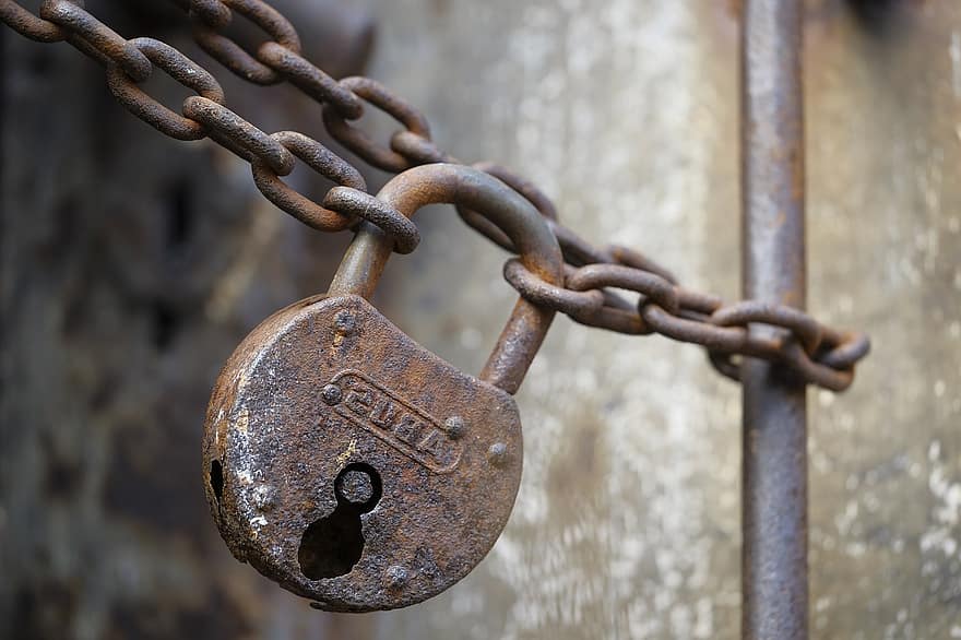 Castle, Padlock, Security, Chain, To Secure, Old, Rust, Rusted, Ailing, Decay, rusty