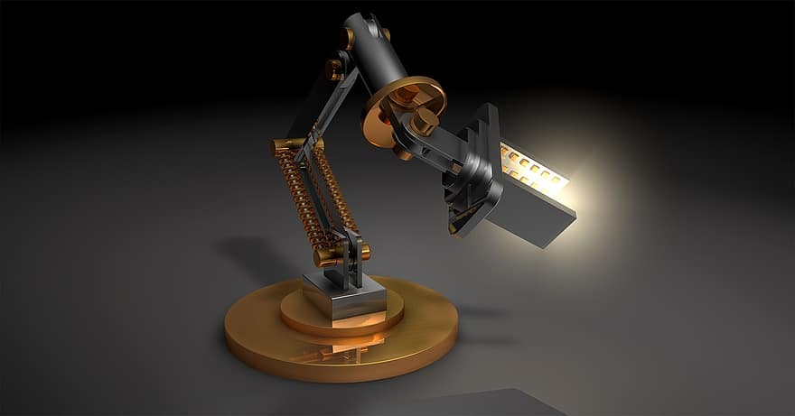 lys, lampe, robot, robotarm, simulering, bevægelse, elektronik, kontrollere, fremstilling, programmering, arm