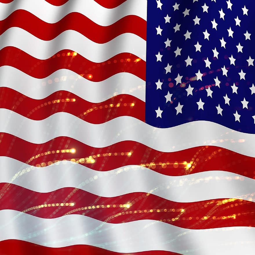 아메리칸, 미국 국기, 깃발, 미국, 애국심이 강한, 문, 빨간, 푸른, 화이트, 그런지, 금
