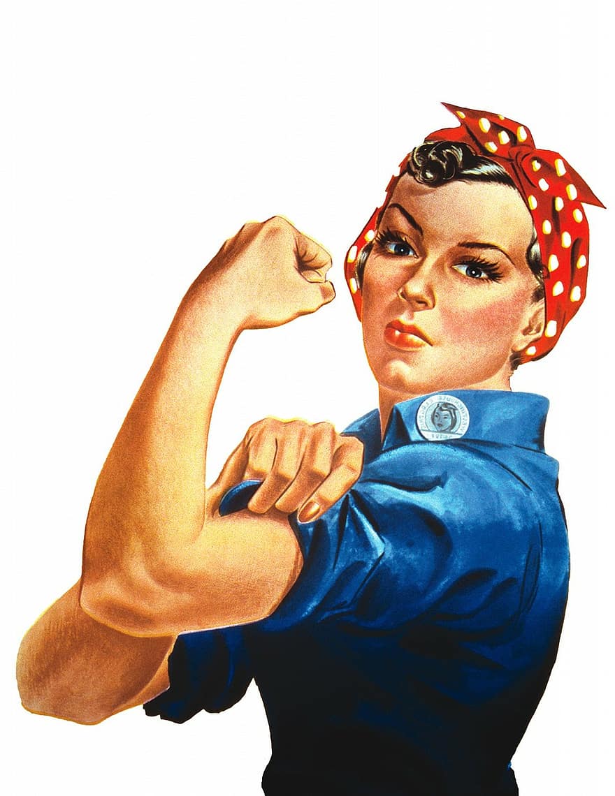 manifesto, Vintage ▾, antico, guerra, poster di guerra, Rosie, Rosie Riveter, Possiamo farlo, donna, femmina, signora