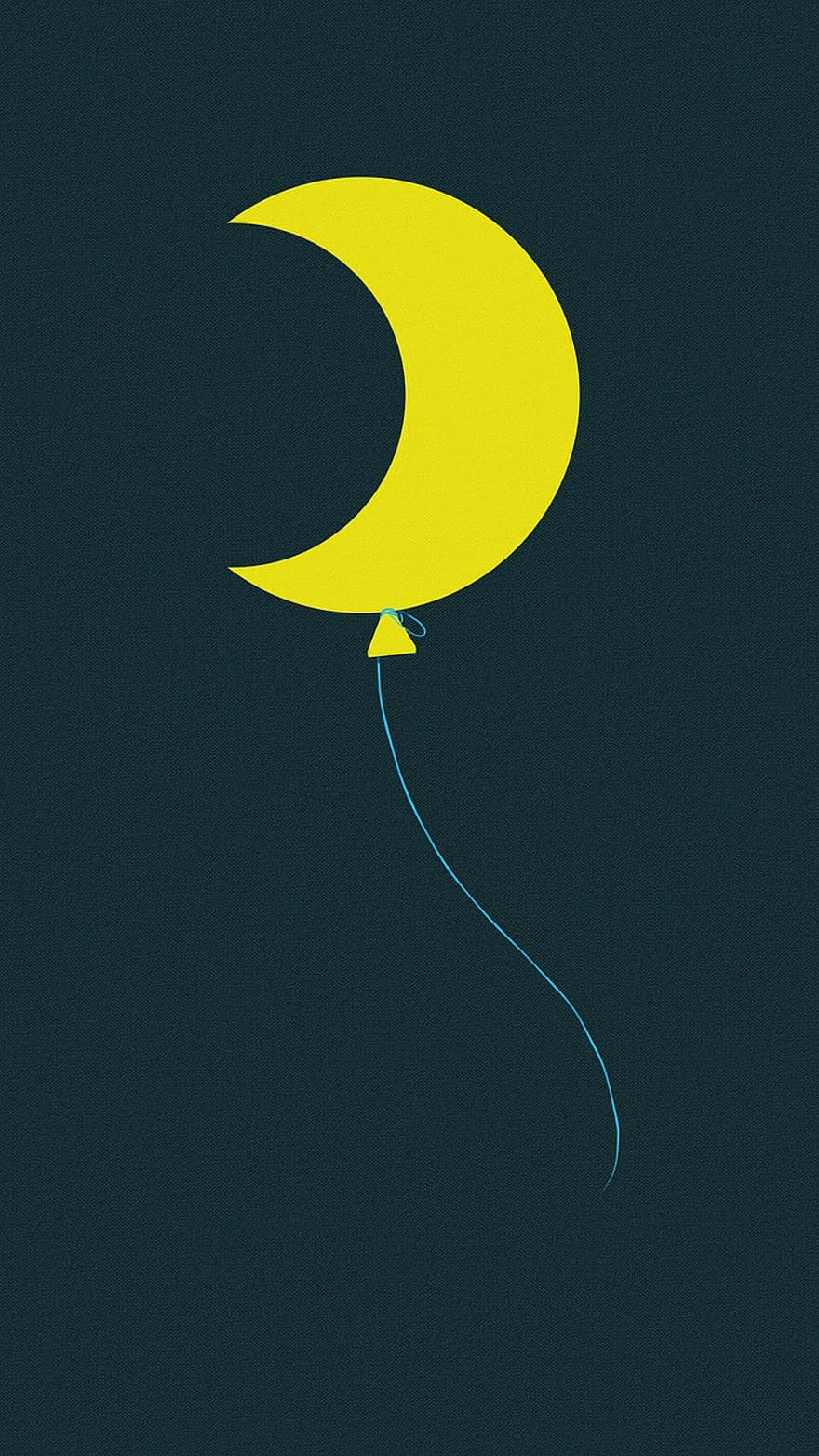 tecknad serie, landskap, måne, ballong, flytande, natt, vandrande, ensamhet
