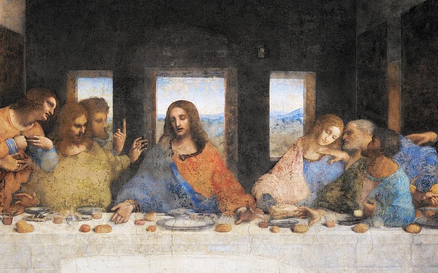 poslední večeře, mary magdalene, Leonardo da Vinci, Ježíš, freska, Milán, malování, Svatá Maria Milosti