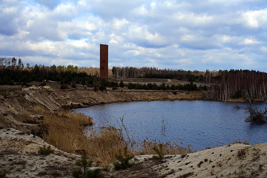 езеро, наблюдателна кула, открит рудник, регенериране, Остатъчен отвор, вода, природа