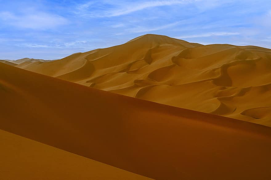 砂漠、山と川、地球、地形、環境、メタバース、地理、青空、砂、砂丘、風景