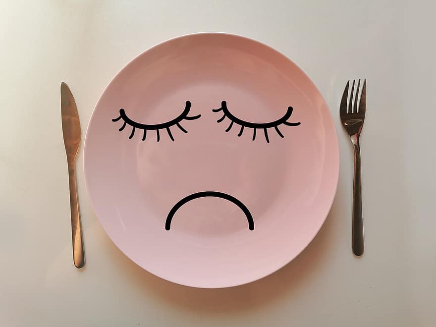 Plate, Diet, Hunger, Remove, Cutlery, Fork, Knife, Sad, Hungry, Poor, Poverty