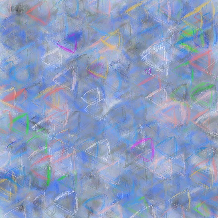 abstrakt, trekanter, geometriske, baggrund, blå