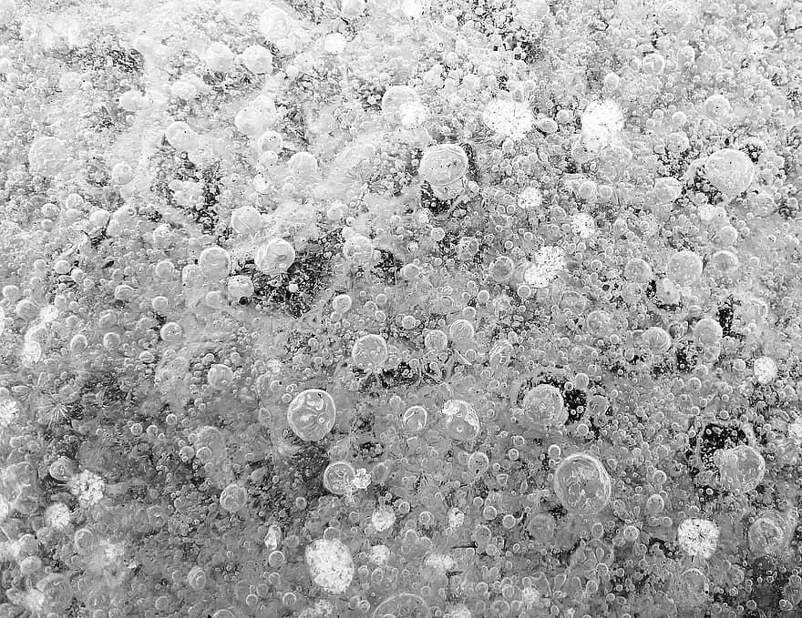 Ice, Bubbles, Air, Structure, Texture, Pattern, Winter, Cold