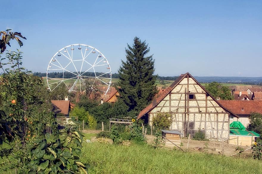 Riesenrad, Dorf, historisch, Scheune, Natur