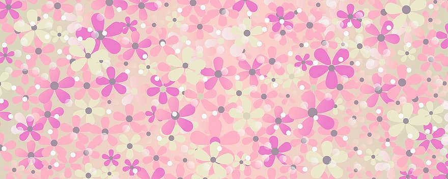 baggrund, blomster, Ikke-sømløse, mønster, pink