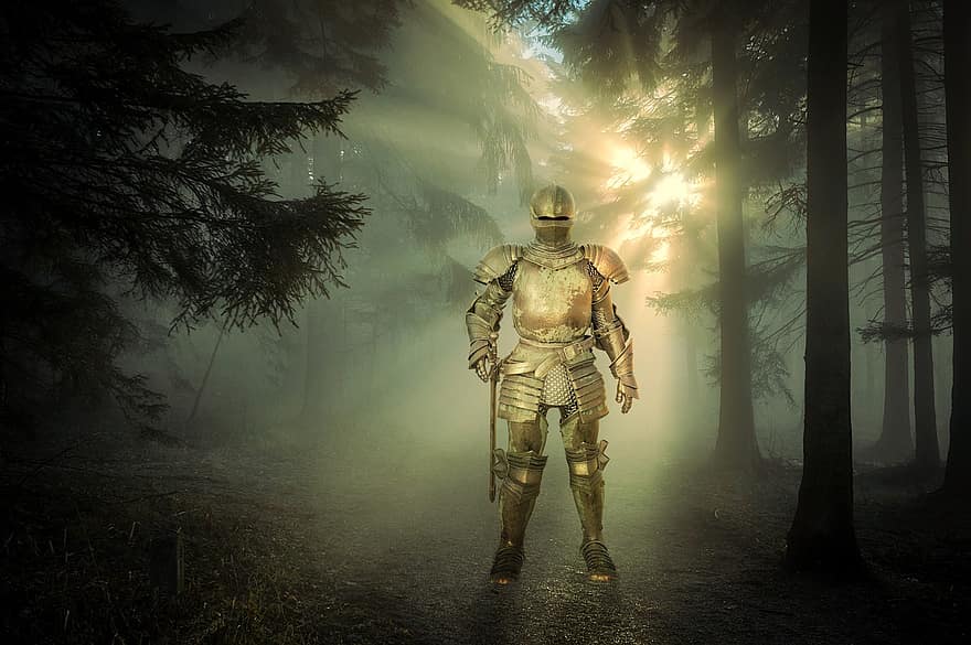 Knight, Warrior, Forest, Armor, Fantasy, Honor, Courage, Loneliness, Magic, Mystery, Trees