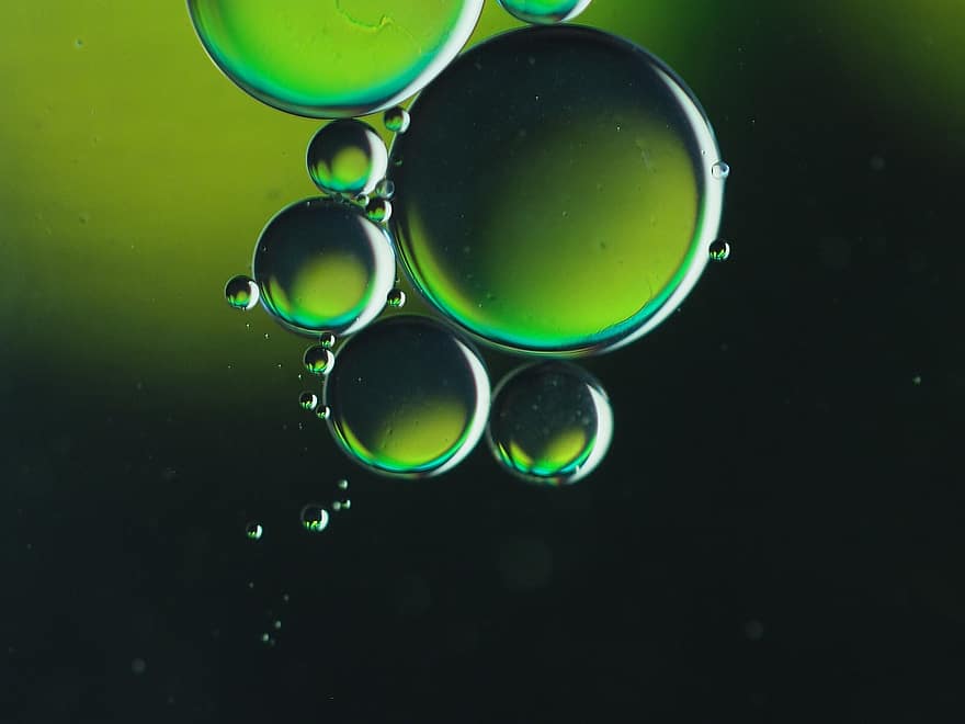 óleo, verde, agua