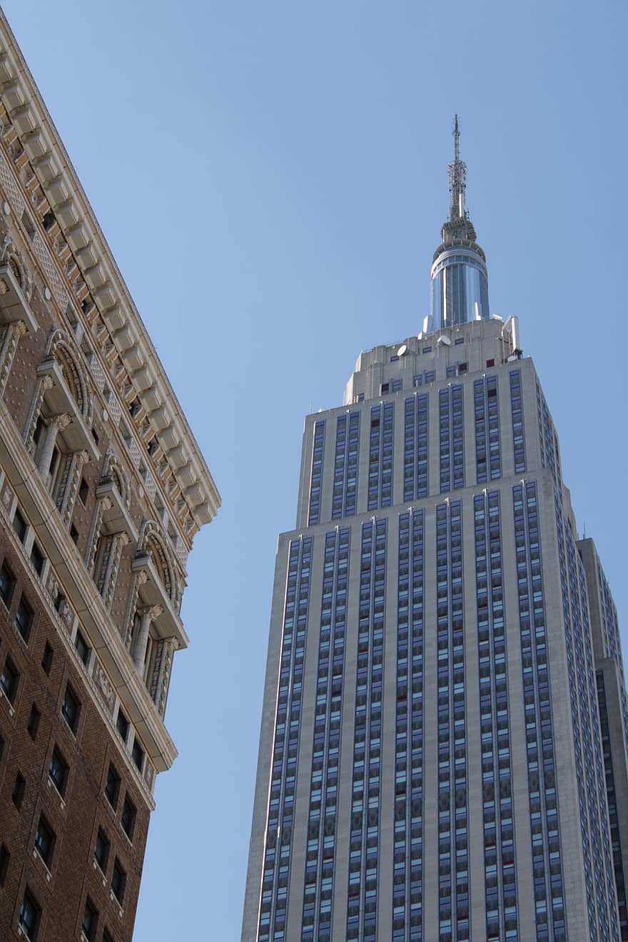 Empire State Building, budynek, wieżowiec, Manhattan, Nowy Jork