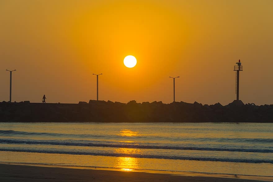 Sunrise, Landscape, Sun, Early, Spring, Veracruz, River Mouth, Nature, Hollyday, Sea, Beach