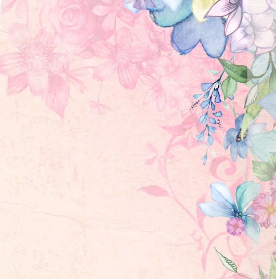 Pink, Flower, Background, Scrapbook, Floral, Nature, Petal, Blossom, Garden, Pink Flowers, Design