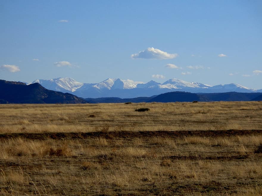 Prairie, les montagnes, paysage, prairie, champ, la nature, ciel bleu, ciel, des nuages