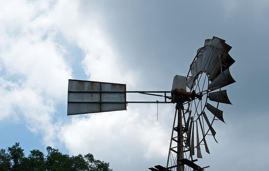 ветряная мельница, ветряная энергия, Вращающийся диск, ветер, Windpump, чистая энергия, сельскохозяйственное оборудование