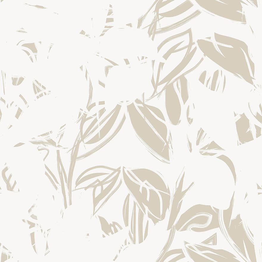Beige, Cream, Floral, Print, Botanical, Tropical, Seamless, Pattern, Repeat, Flowers, Spring