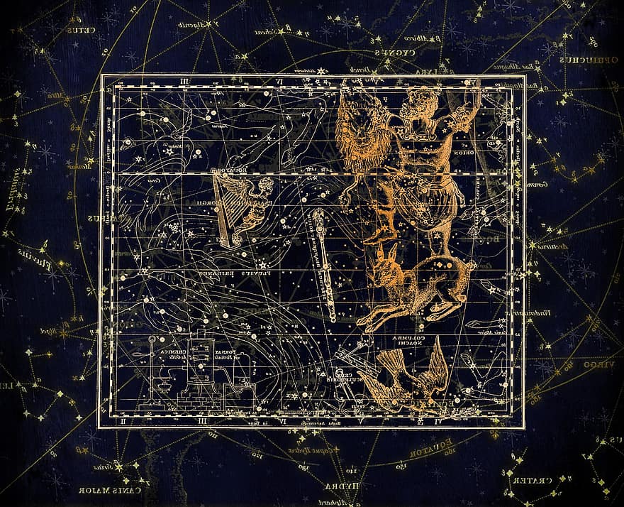 konstellasjon, Konstellasjonskart, stjernetegn, himmel, stjerne, stjernehimmelen, kartografi, Himmelsk kartografi, Alexander Jamieson, 1822, konstellasjoner