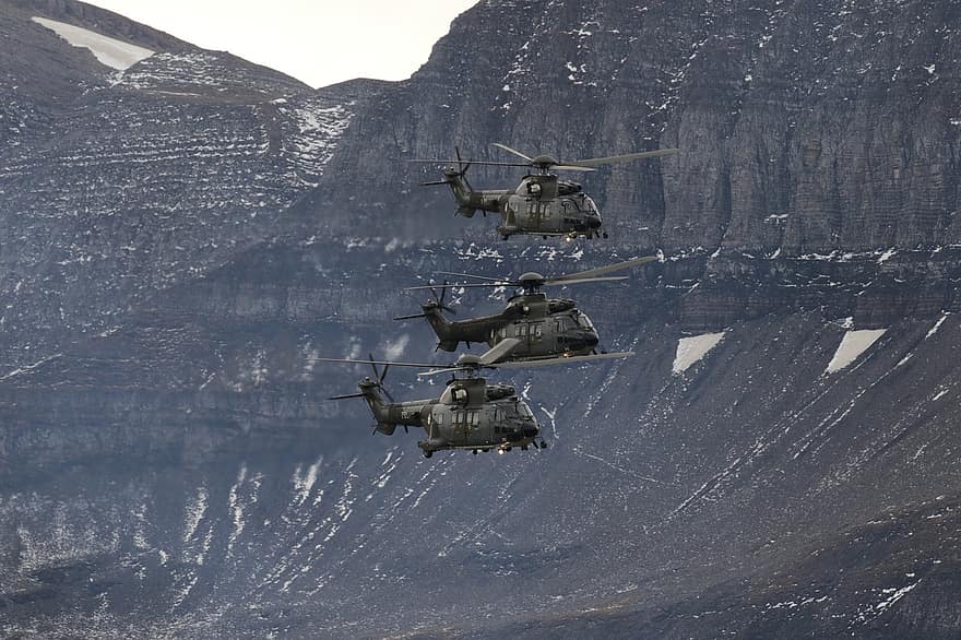 eurocopter, Bra Puma, Cuogar, som 332, Som 532 Transport, helikopter, multipurpose, turbin, militär-, flygvapen, schweiz