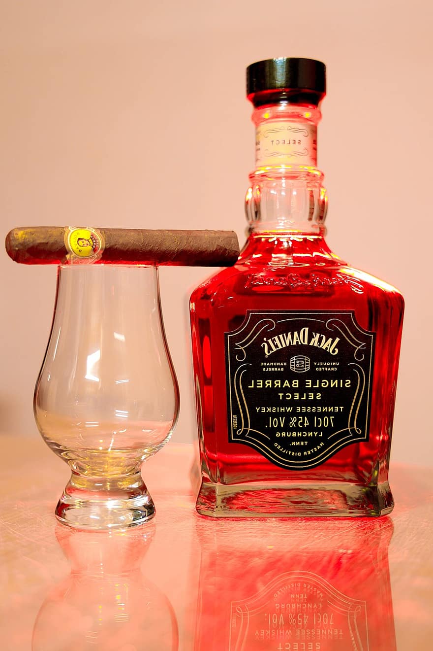 drikke, alkohol, whisky, bar, cigar, Jack Daniel's, flaske