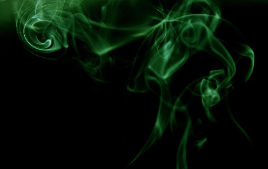 kouř, oheň, cigareta, barvitý, relaxační, abstraktní, zelená, Černá relaxace