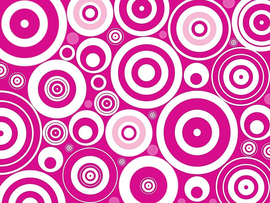 cerchi, viola, retrò, sfondo, fondale, decorativo, modello, design, carta da parati rosa, Design rosa, Retro rosa