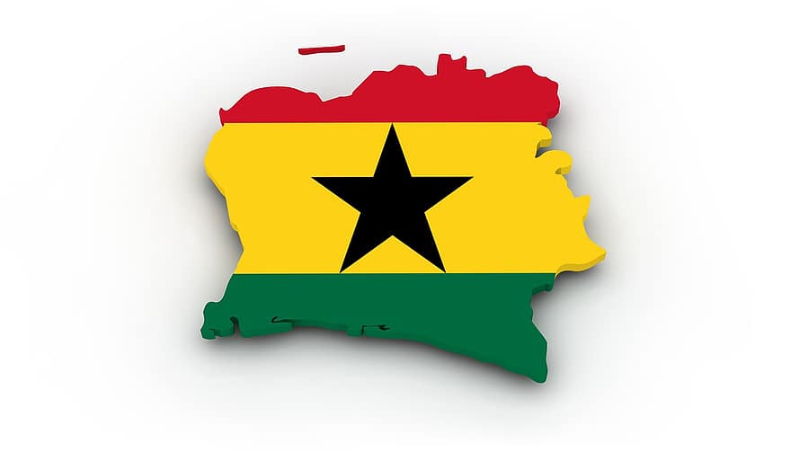 mapa, Gana, bandeira, fronteiras, país, estados da américa