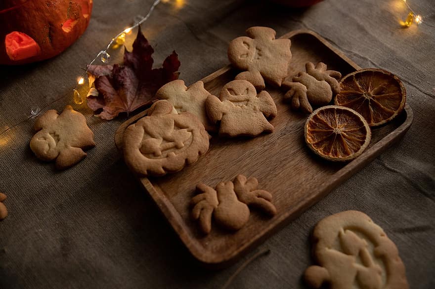 halloween, Bánh quy Halloween, bánh quy, mùa thu, phòng bếp, bánh nướng