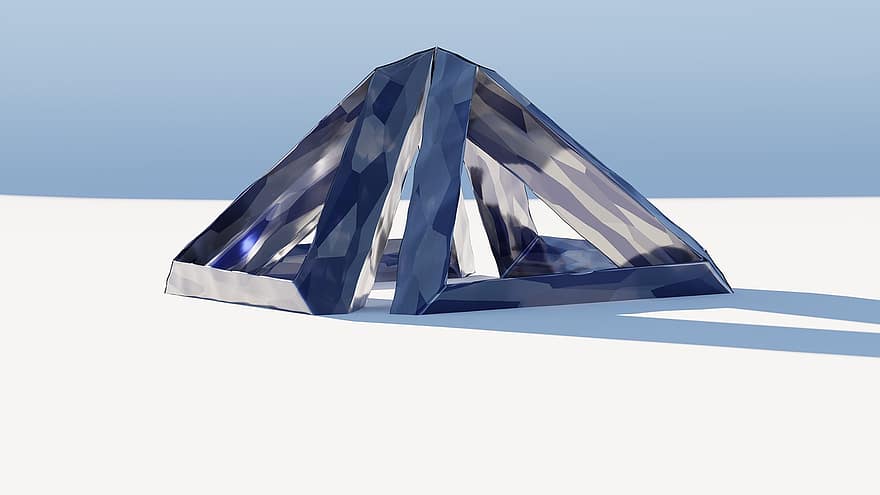 айсберг, триъгълна, пирамида, блестя, мода, студ, небе, 3d, дизайн, изкуство, триъгълник