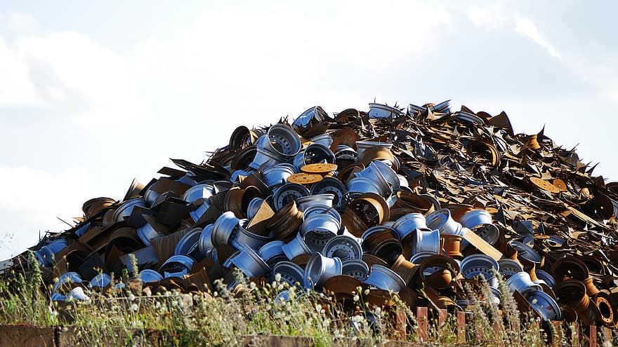 scrapyard, Junkyard, recyclage, métal, ferraille, déchets, poubelle, recycler, acier, pile