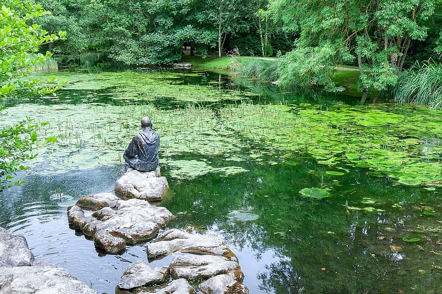 Japanese Garden, Park, Ireland, Kildare, Landscape, Nature, Pond, Lake, men, water, summer