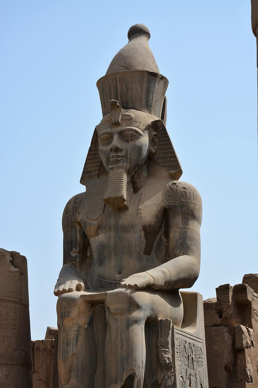 egypten, Karnak, tempel, Karnak tempelkompleks, statue
