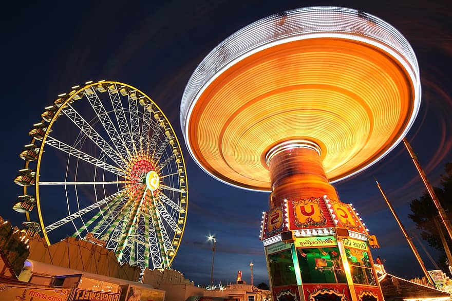 pariserhjul, Crange Fair, temapark, forlystelsespark, ruhr område, Rhin-Herne-kanalen, Tyskland