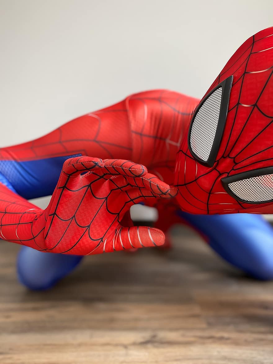 Spiderman, Costume, Cosplayer, Person, Photo, Zentai, Mask, Body Suit, illustration, backgrounds, cartoon