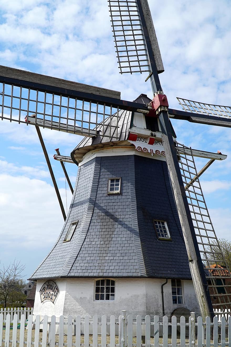 molen, windmolen, pinwheels, windenergie, bron, architectuur, culturen, hout, landelijke scène, geschiedenis, Bekende plek