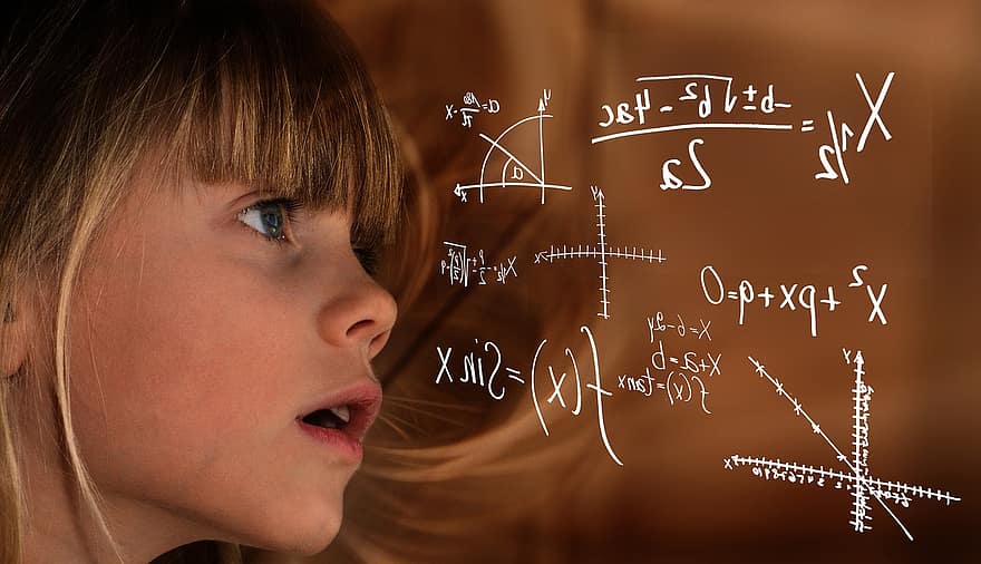 lære, matematik, barn, pige, formel, fysik, skole, matematisk, beregning, rod, aritmetik