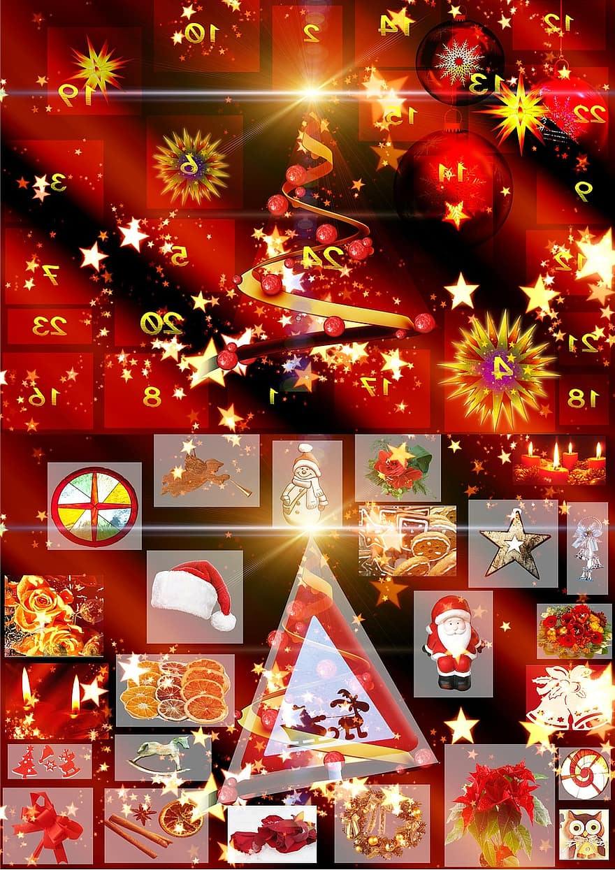 calendário do Advento, advento, porta, época de Natal, presentes