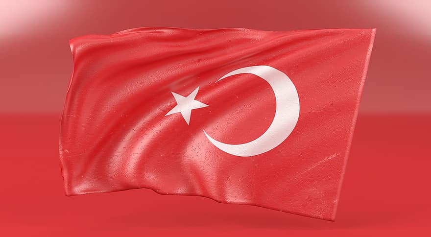 dinde, drapeau, turc, musulman, nationale, nation, Asie, étoile, Izmir, international, Ankara