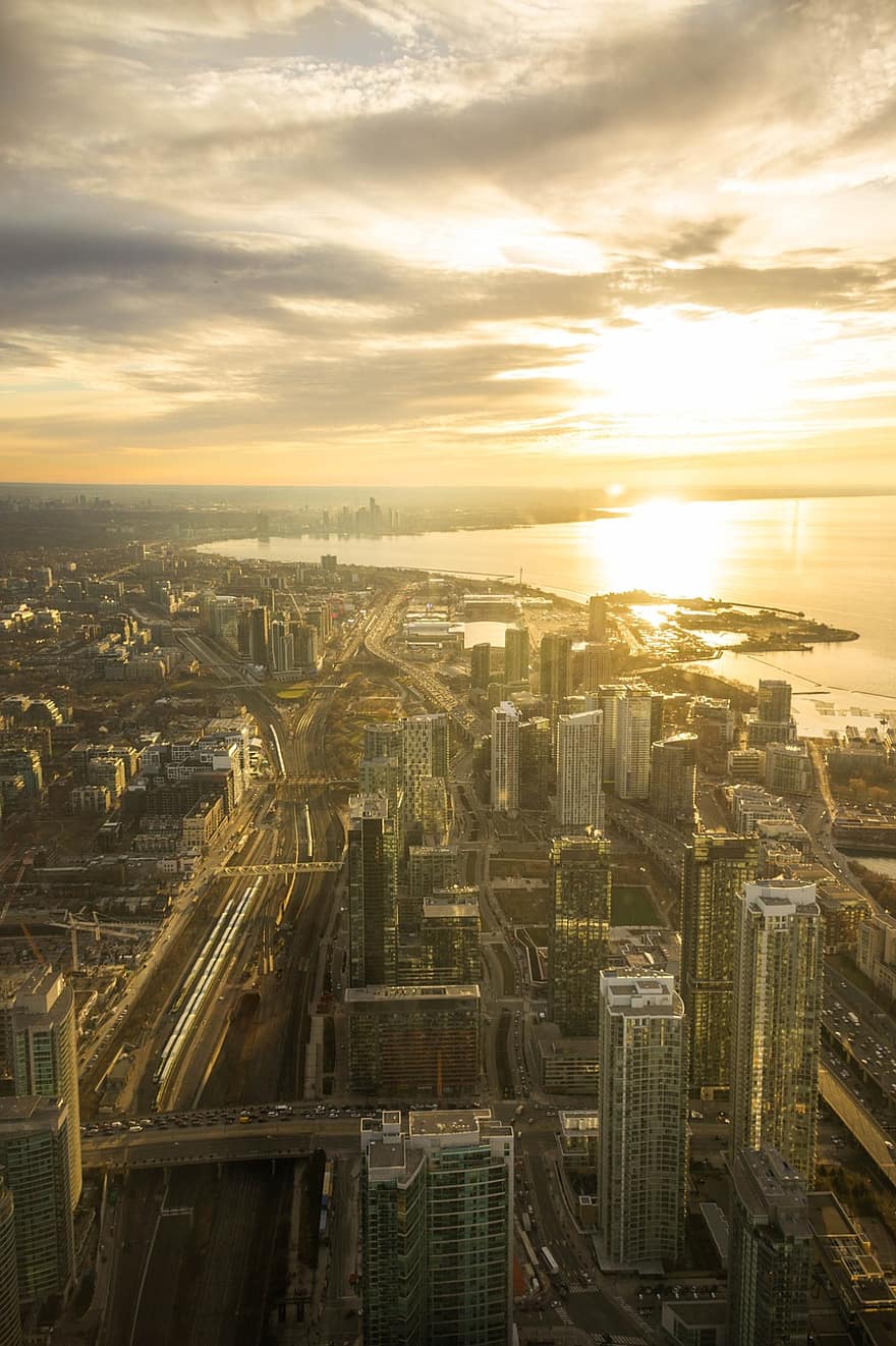 ziua Canadei, Toronto, arhitectură, clădiri, urban, centrul orasului, orizont, apă, decor, canadian, peisaj urban