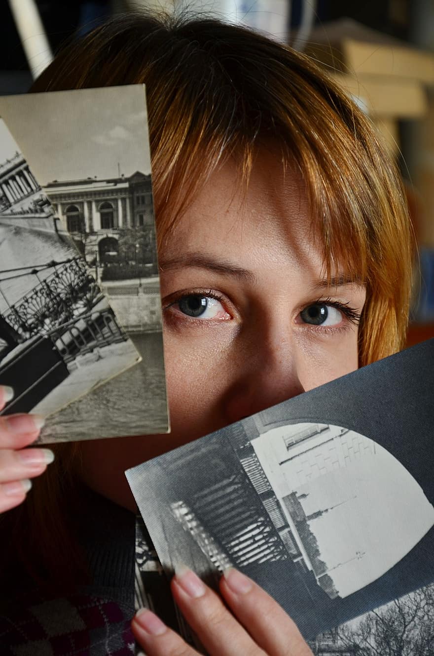 Girl, Postcards, Vintage, Retro, Eyes, Look, Photographs, Photos, Black And White Photo, Leningrad, Face