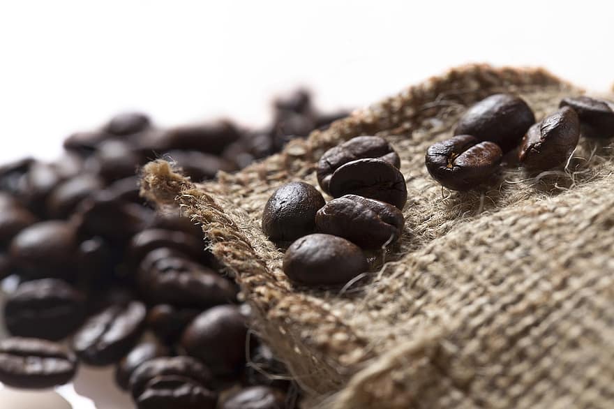 rostade kaffebönor, kaffebönor, koffein, makro, närbild, böna, dryck, friskhet, mörk, kaffe, mat