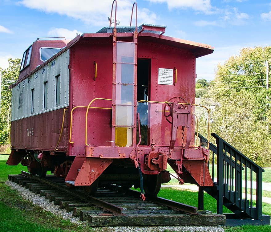 Vintage järnvägsvagn, tåg, järnväg, ång lok