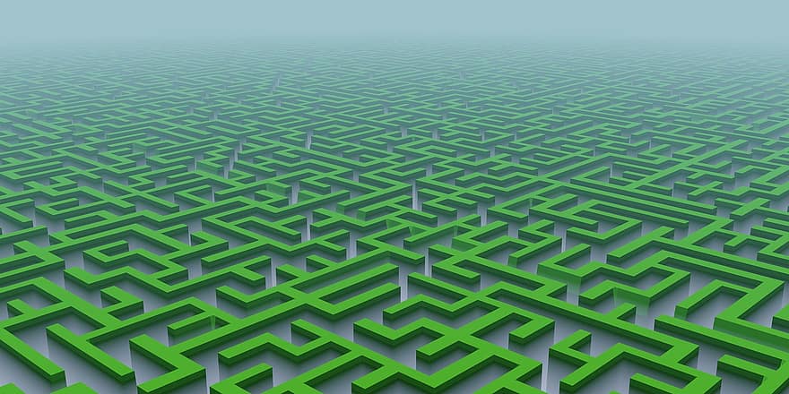 Labyrinth, Maze, Puzzle, Lost, Sci-fi, Mist, Fog, Game, Computer Chip, direction, decisions