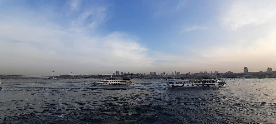 Istanbul, mer, océan, traversiers