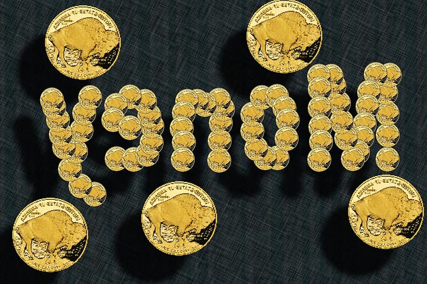nikelio, 24 karatų, moneta, auksas, bulius, Stie, R Wertvolll, pinigų, monetos, usa, valiuta