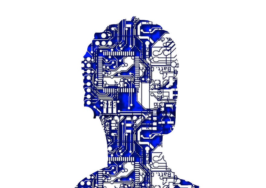 intelligence artificielle, l'informatique, ingénierie électrique, La technologie, développeur, pense, ordinateur, homme, intelligente, contrôlé, circuit imprimé