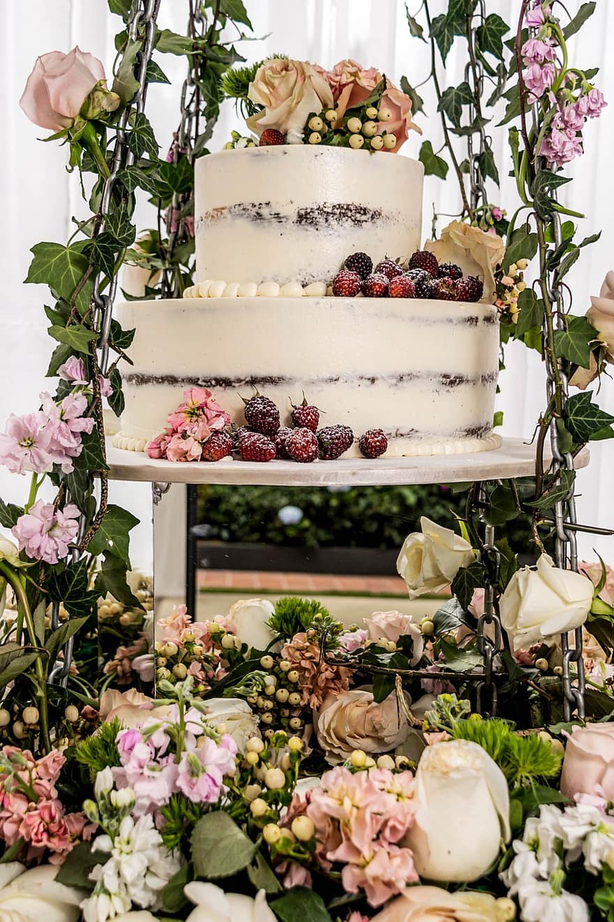bolo, Casamento, sobremesa, celebração, festa
