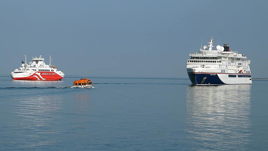 Ferry, Ship, Sea, Cruise Ship, Tender Boat, Travel, Transport, Water, North Sea, Nautical