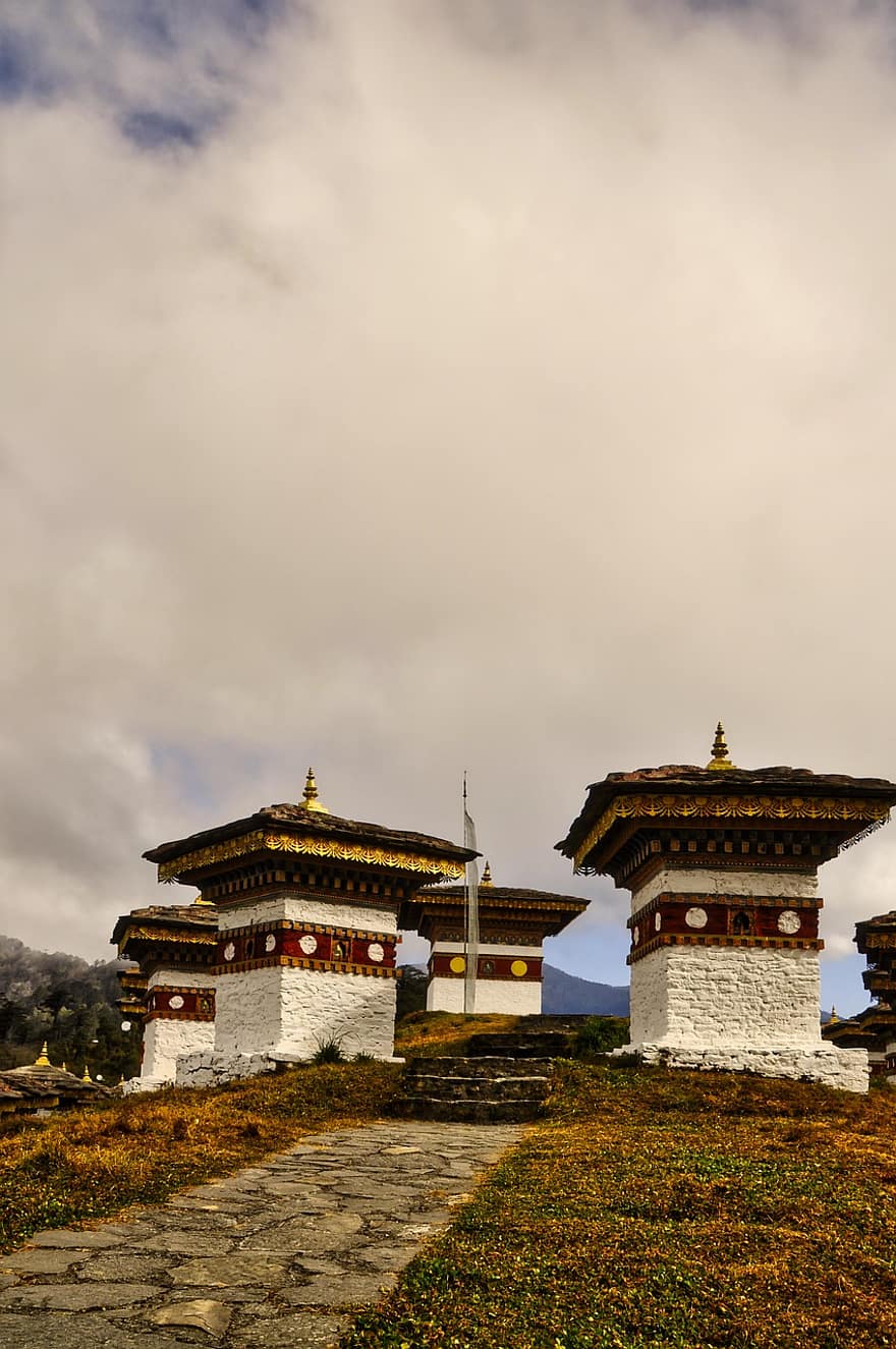 Chorten, Lamaistien pyhäkkö, buddhalaisuus, stupa, uskonnollinen muistomerkki, Bhutan, Thimphu, määränpää, pilgr, Aasia, aasialainen kulttuuri