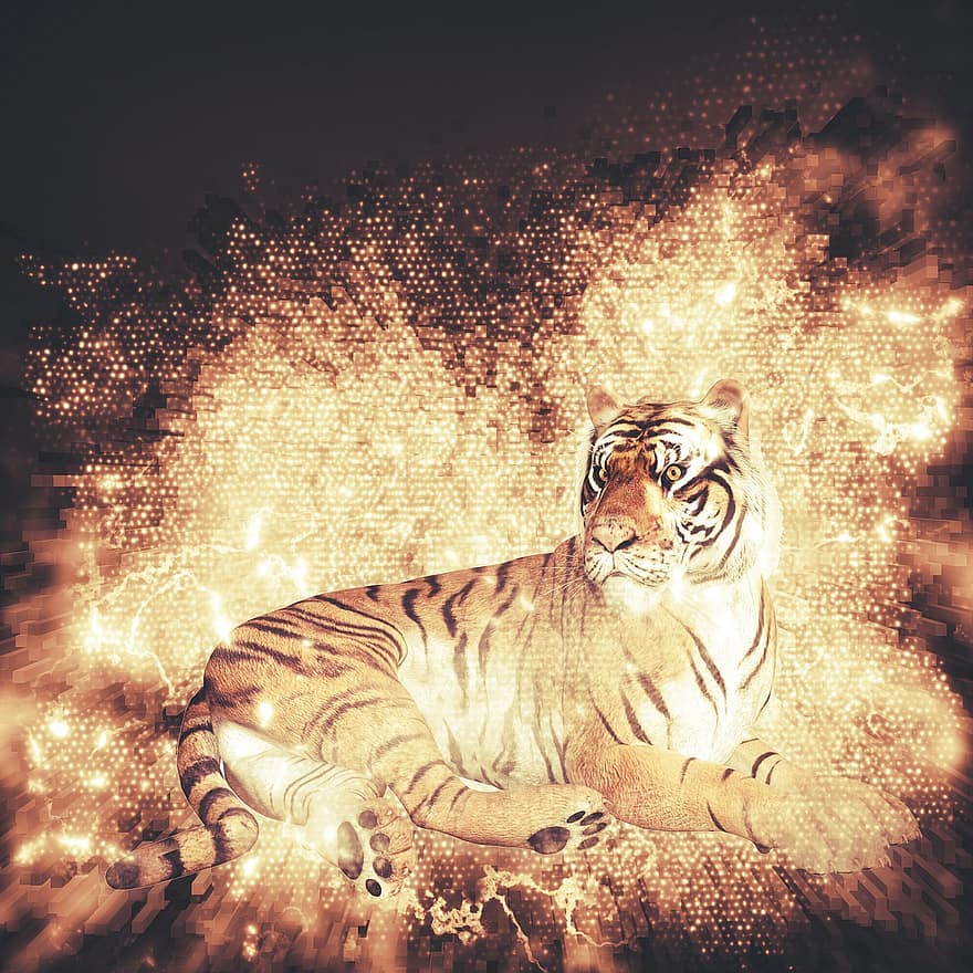 tigris, állat, természet, vadvilág, macska